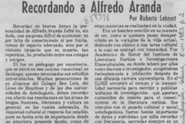Recordando a Alfredo Aranda