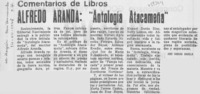 Alfredo Aranda: "Antología atacameña"