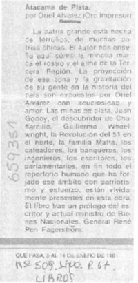 Atacama de plata.  [artículo]