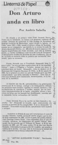 Don Arturo anda en libro