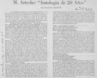 M. Arteche "Antología de 20 años"