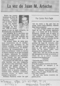 La voz de Juan M. Arteche