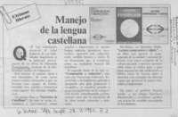 Manejo de la lengua castellana.
