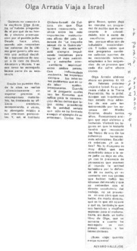 Olga Arratia viaja a Israel