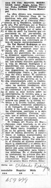 Un tal Manuel Rodríguez  [artículo] Orlando Rodríguez.