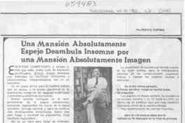 Una mansión absolutamente espejo deambula insomne por una mansión absolutamente imagen