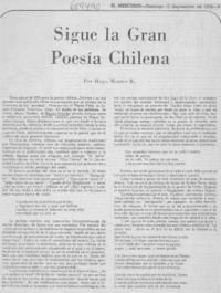 Sigue la gran poesía chilena