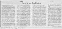 Carta a un académico