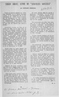 Sergio Arrau, autor de "Lisistrata González".  [artículo]