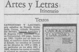 Catolicismo y laicismo.