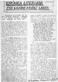 Crónica literaria  [artículo] Marino Muñoz Lagos.
