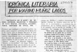 Crónica literaria  [artículo] Marino Muñoz Lagos.