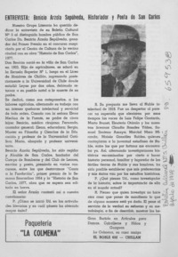 Benicio Arzola Sepúlveda, historiador y poeta de San Carlos