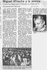 Miguel Arteche y la poesía.  [artículo]