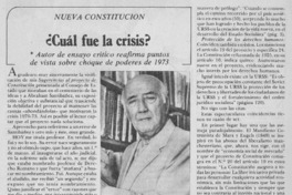 ¿Cuál fue la crisis?