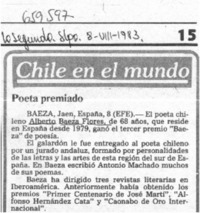 Poeta premiado.  [artículo]