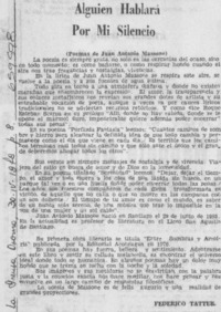 Alguien hablará por mi silencio