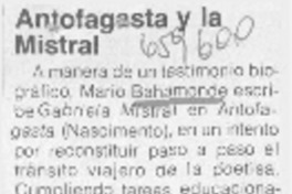 Antofagasta y la Mistral.