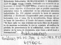 Relaciones industriales : humanización y desarrollo.
