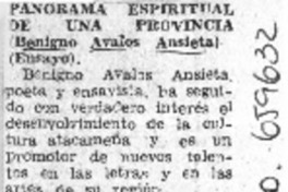 Panorama espiritual de una provincia