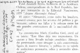 Lo que dicen los autores y lo que dicen los críticos  [artículo] María Carolina Geel.
