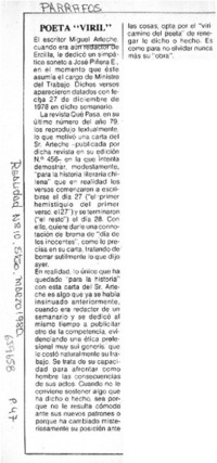 Poeta "Viril".  [artículo]