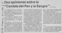 Dos opiniones sobre la "cantata del pan y la sangre".  [artículo]