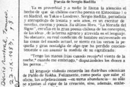 Poesía de Sergio Badilla.  [artículo]