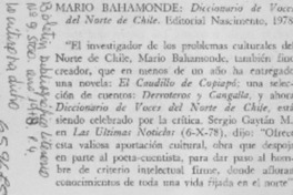 Diccionario de voces del norte de Chile.