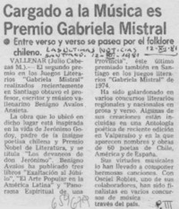Cargando a la música es Premios Gabriela Mistral