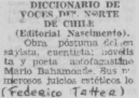 Diccionario de voces del norte de Chile