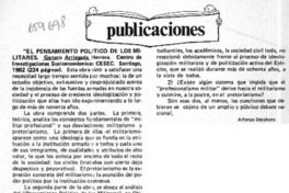 El pensamiento político de los militares  [artículo] Alfonso Stephens.