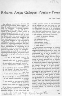 Roberto Araya Gallegos: poesía y prosa