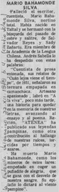 Mario Bahamonde Silva