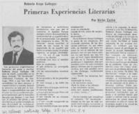 Primeras experiencias literarias