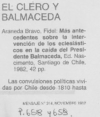 El Clero y Balmaceda