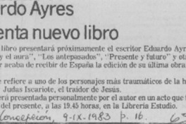 Eduardo Ayres presenta nuevo libro.