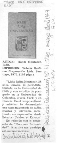 Nace una Universidad