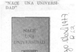 Nace una Universidad