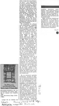 Bio-Bibliografía de la filosofía en Chile desde el siglo XVI hasta 1980