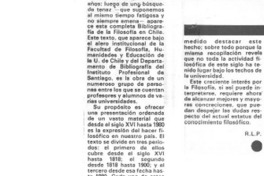 Bio-Bibliografía de la filosofía en Chile desde el siglo XVI hasta 1980