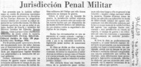 Jurisdicción Penal Militar.  [artículo]