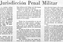Jurisdicción Penal Militar.  [artículo]