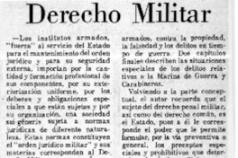 Derecho Militar.  [artículo]