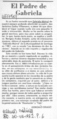 El Padre de Gabriela  [artículo] Gonzalo Drago.