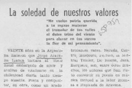 La soledad de nuestros valores