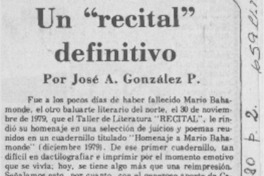 Un "recital" definitivo