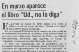 En marzo aparece el libro "Ud. no lo diga".