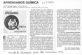 Aprendamos química  [artículo] Silvia Godoy Zepeda.