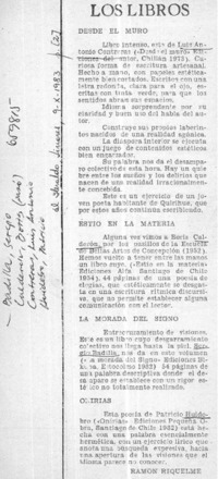 Desde el muro  [artículo] Ramón Riquelme.